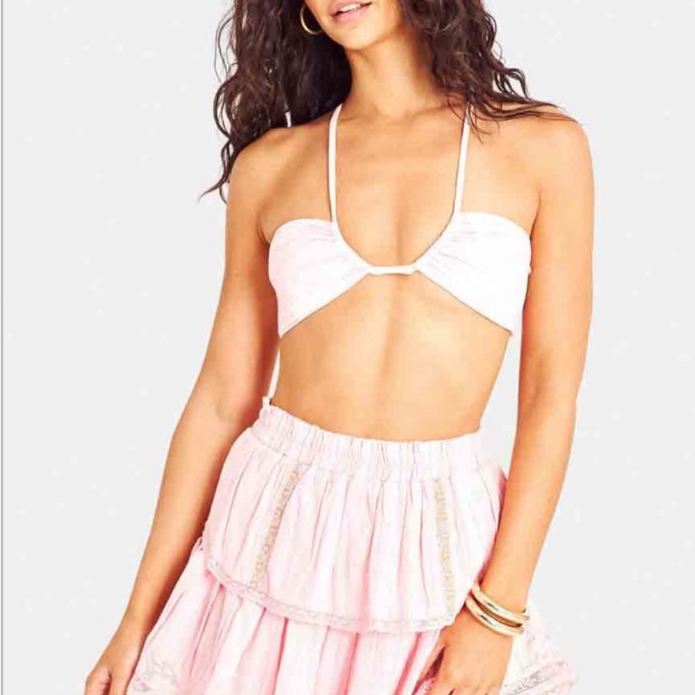 LoveShackFancy- Ruffle Mini Skirt in Candy Pink | Size: XS (NWT) - Picture 3 of 3
